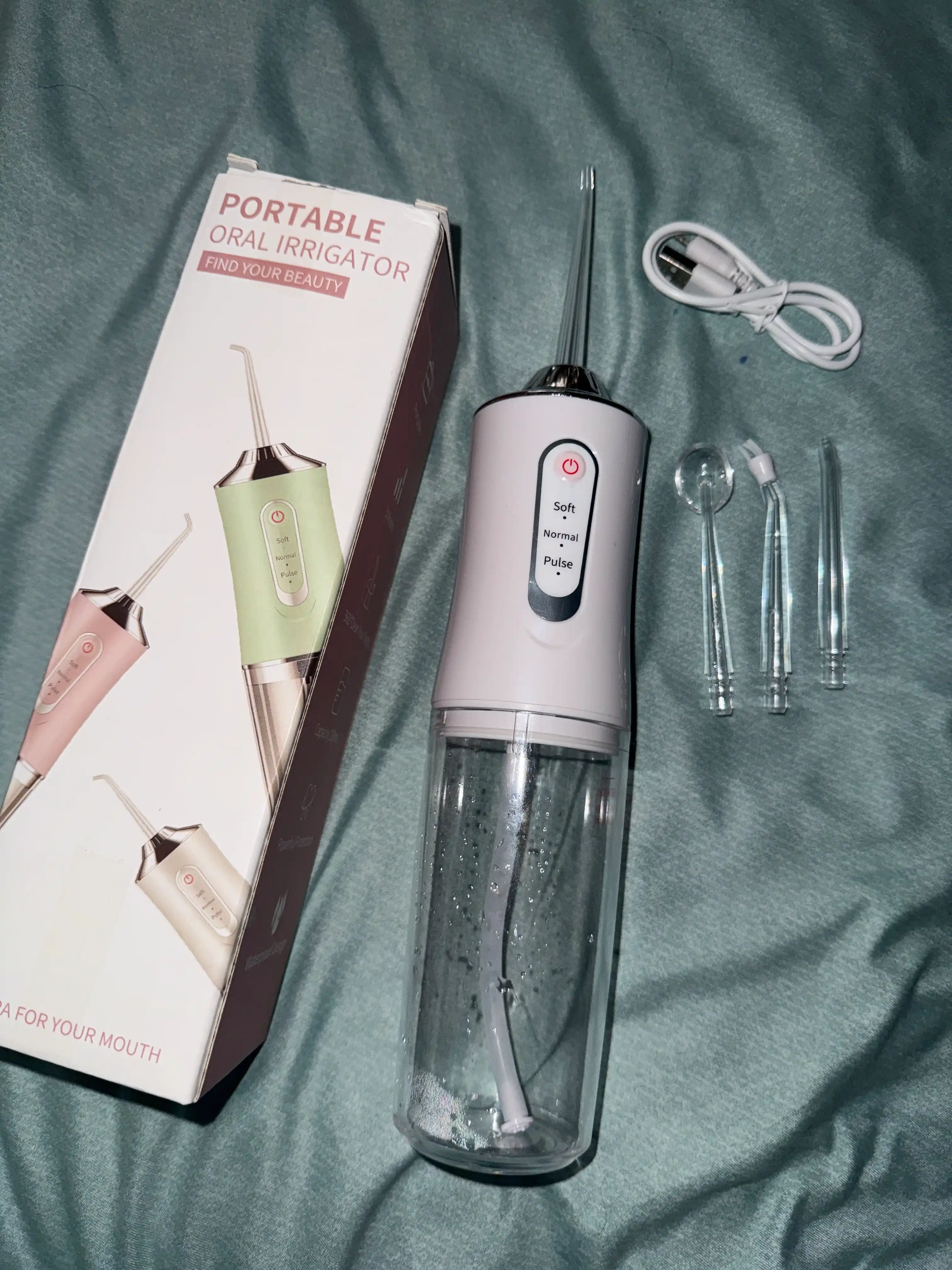 Ирригатор для полости рта, 230 мл, USB, 3 режима 4 насадки, портативный, водонепроницаемый
