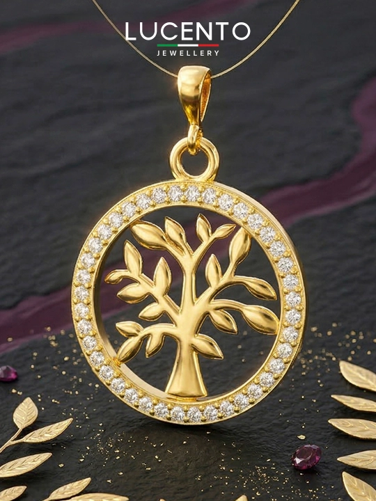 Кулон LUCENTO JEWELLERY из золота 585 пробы с фианитами Дерево жизни - 