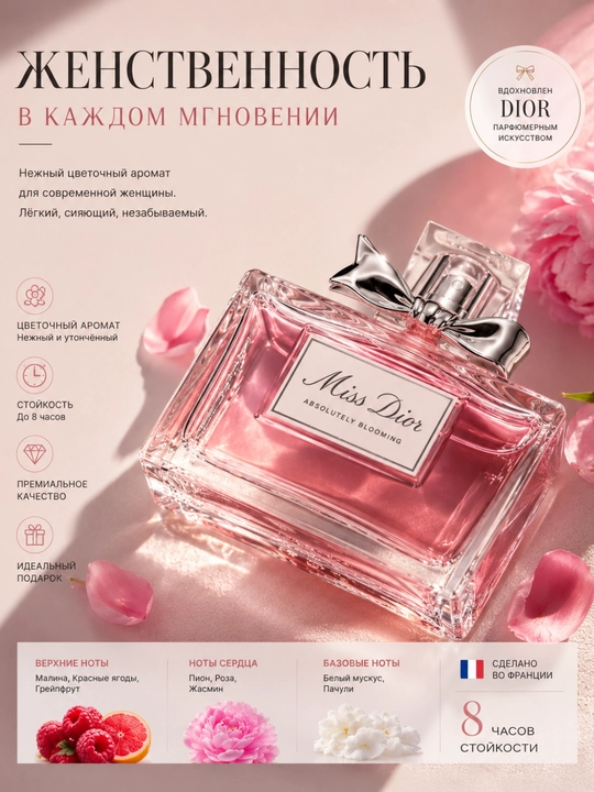 Женские духи Miss Dior Blooming Bouquet, туалетная вода для женщин, 100 мл - 