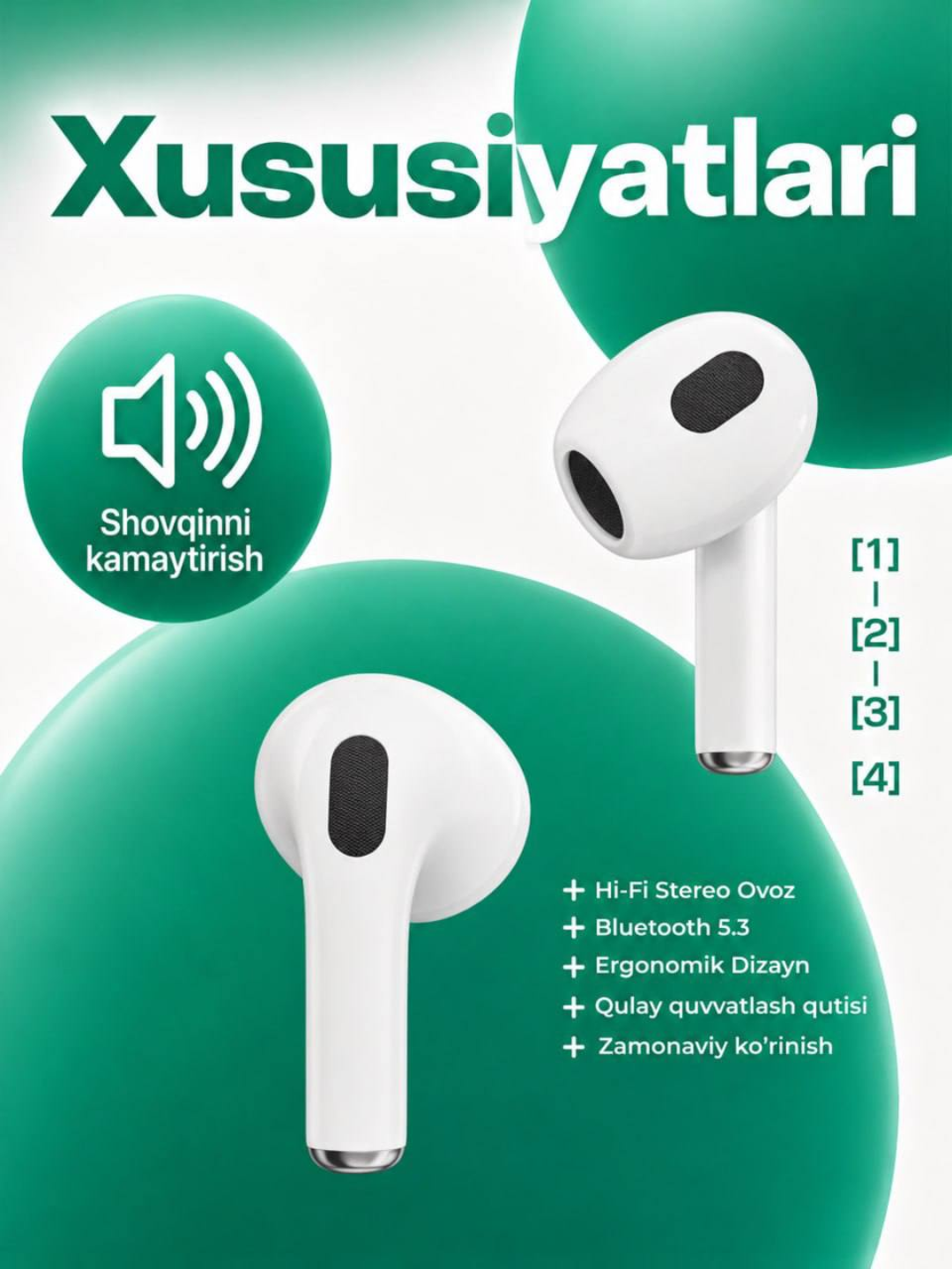 ZEQI ZE-T545 TWS Bluetooth quloqchin, HD Stereo, sensorli boshqaruv, zaryadlash qutisi