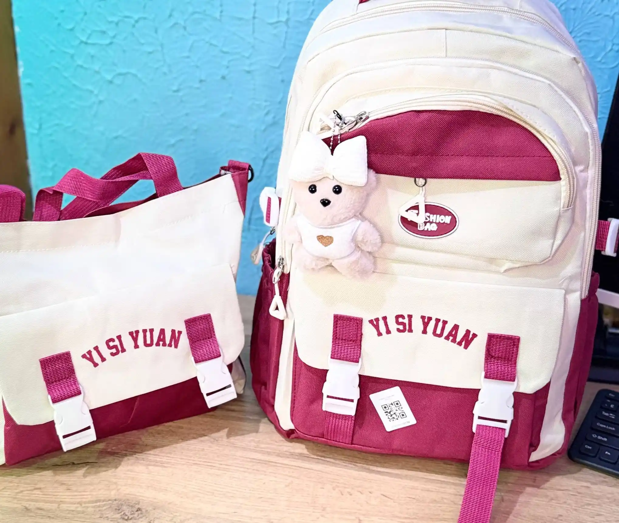 5 ta komplekt maktab sumkasi – Ryukzak + Shopper + Penal + Krossbody + Hamyon