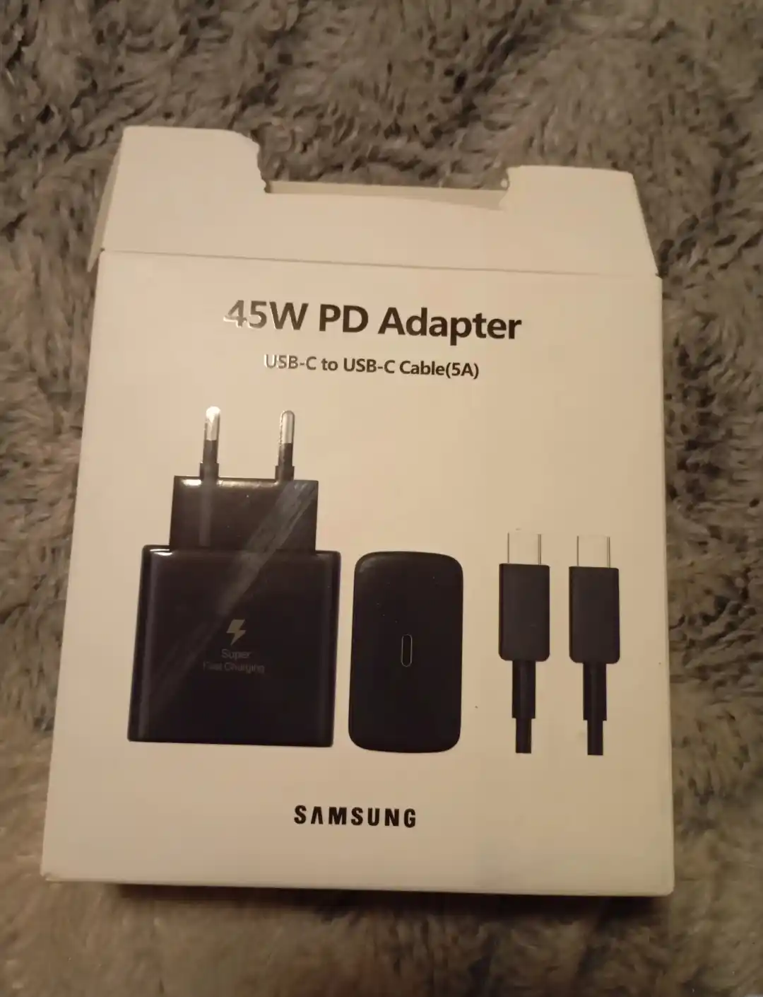 Зарядное устройство 45W, Type-C, зарядный адаптер и кабель