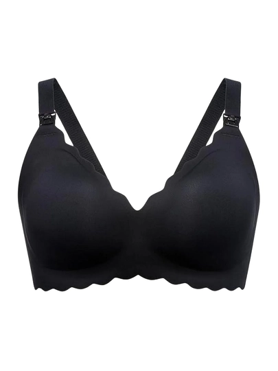 Momcozy YN46 emizikli onalar uchun choksiz byustgalter, Black/Skin, S–L