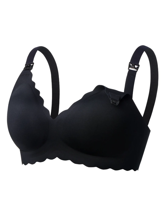 Momcozy YN46 emizikli onalar uchun choksiz byustgalter, Black/Skin, S–L