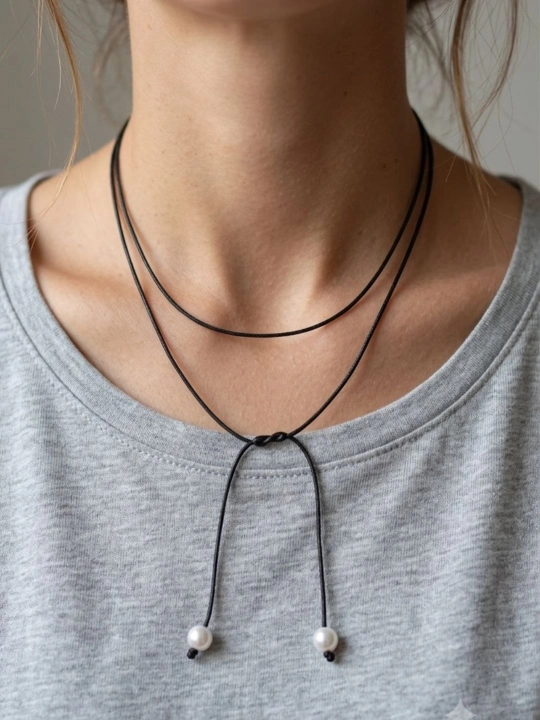 Qizlar uchun charm ip va durli chokerlar
