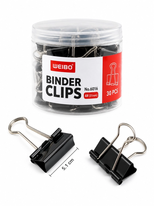 Зажимы для бумаг WEIBO Binder Clips, 51 мм, 30 шт - 
