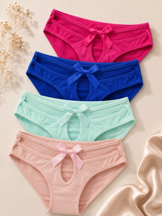 Ayollar uchun paxtali ichki ishton slip trusik 4 dona rangli to‘plam