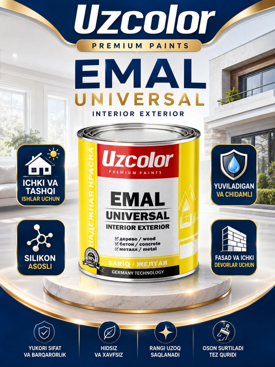 Uzcolor "Emal Universal" Premium bo‘yog‘i sariq - 