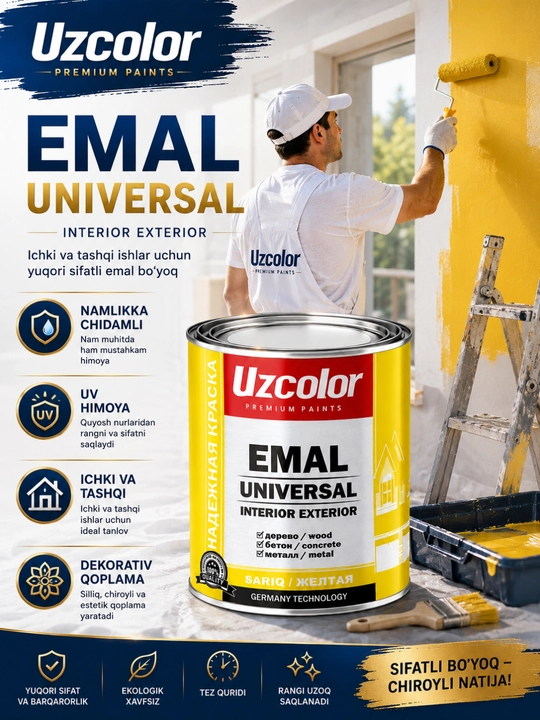 Uzcolor "Emal Universal" Premium bo‘yog‘i sariq