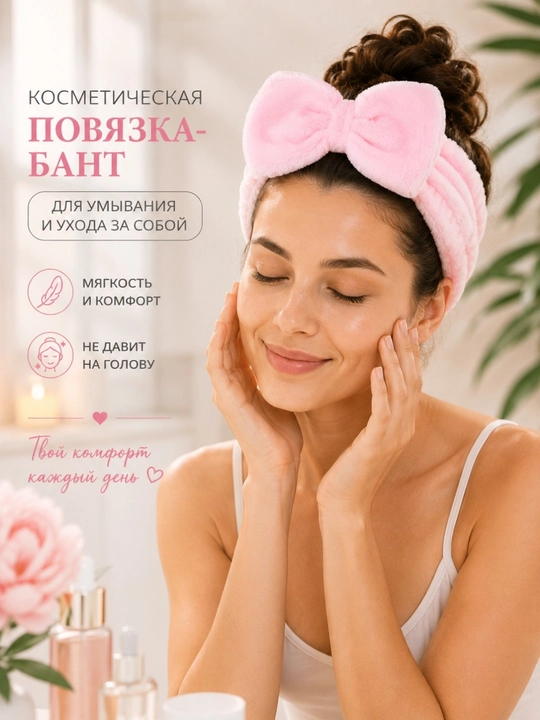 Kosmetik soch bog'ich maxrali, yuz yuvish va bo'yanish uchun - 