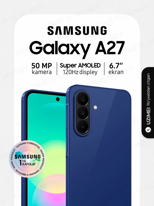 Samsung Galaxy A27 5G smartfoni, 6.7″ Super AMOLED 120 Gts, 50 MP OIS, 5000 mAh - 