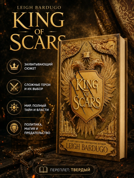 Книга King of Scars Leigh Bardugo на английском языке твердый переплет - 