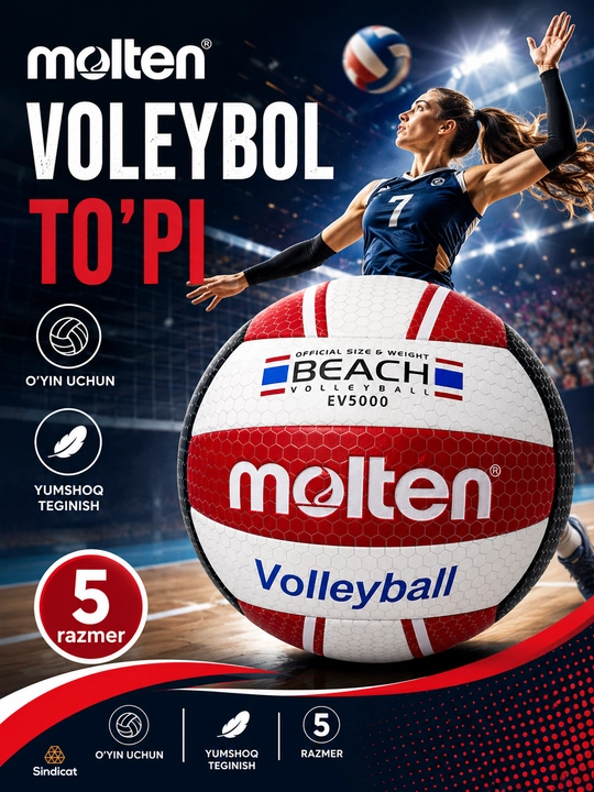 Voleybol to‘pi, mashq to‘pi, o‘lchami 5 - 