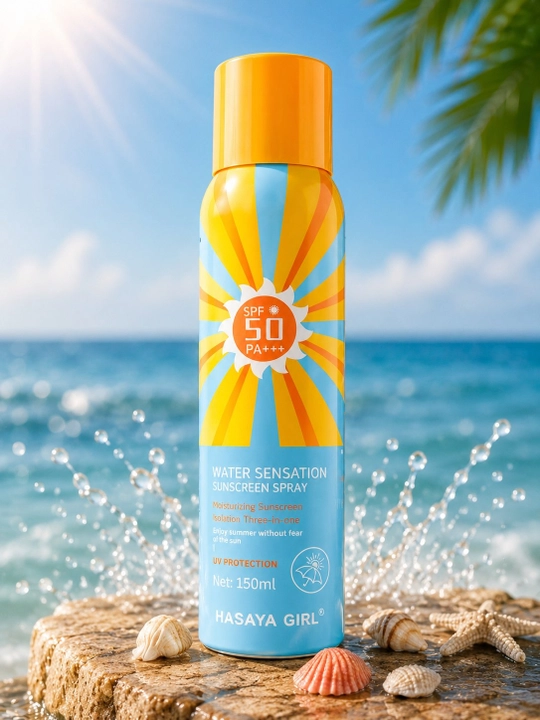 Yuz va tana uchun suvga chidamli SPF 50 PA+++ quyoshdan himoyalovchi sprey, 150 ml