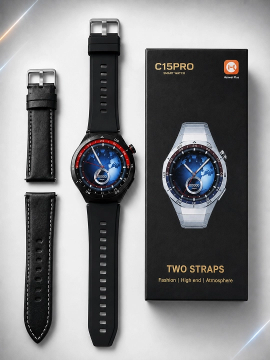 C15 Pro smart soat, Bluetooth qo'ng'iroq, dumaloq ekran, metall korpus, Android/iOS