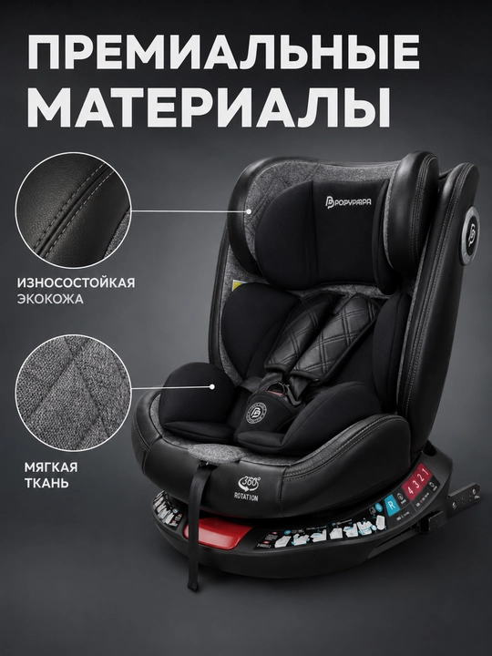 Детское автокресло 0–12 лет, ISOFIX + LATCH, поворот 360°, ECE R129, до 50 кг
