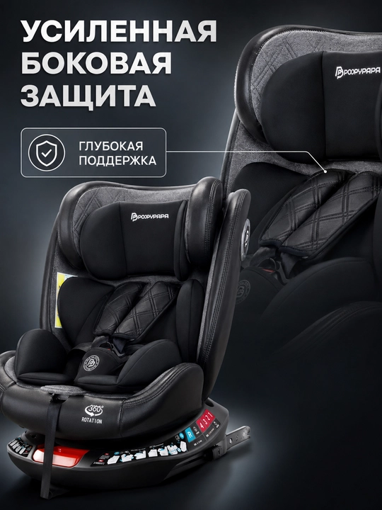 Детское автокресло 0–12 лет, ISOFIX + LATCH, поворот 360°, ECE R129, до 50 кг
