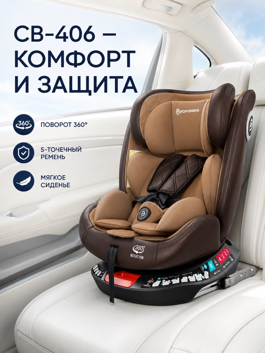 Bolalar avtokreslosi 0–12 yosh, ISOFIX + LATCH, 360°, ECE R129, 50 kg gacha - 