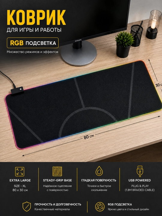 Комплект FURYCUBE IP98: RGB мембранная клавиатура и RGB коврик, 98 клавиш