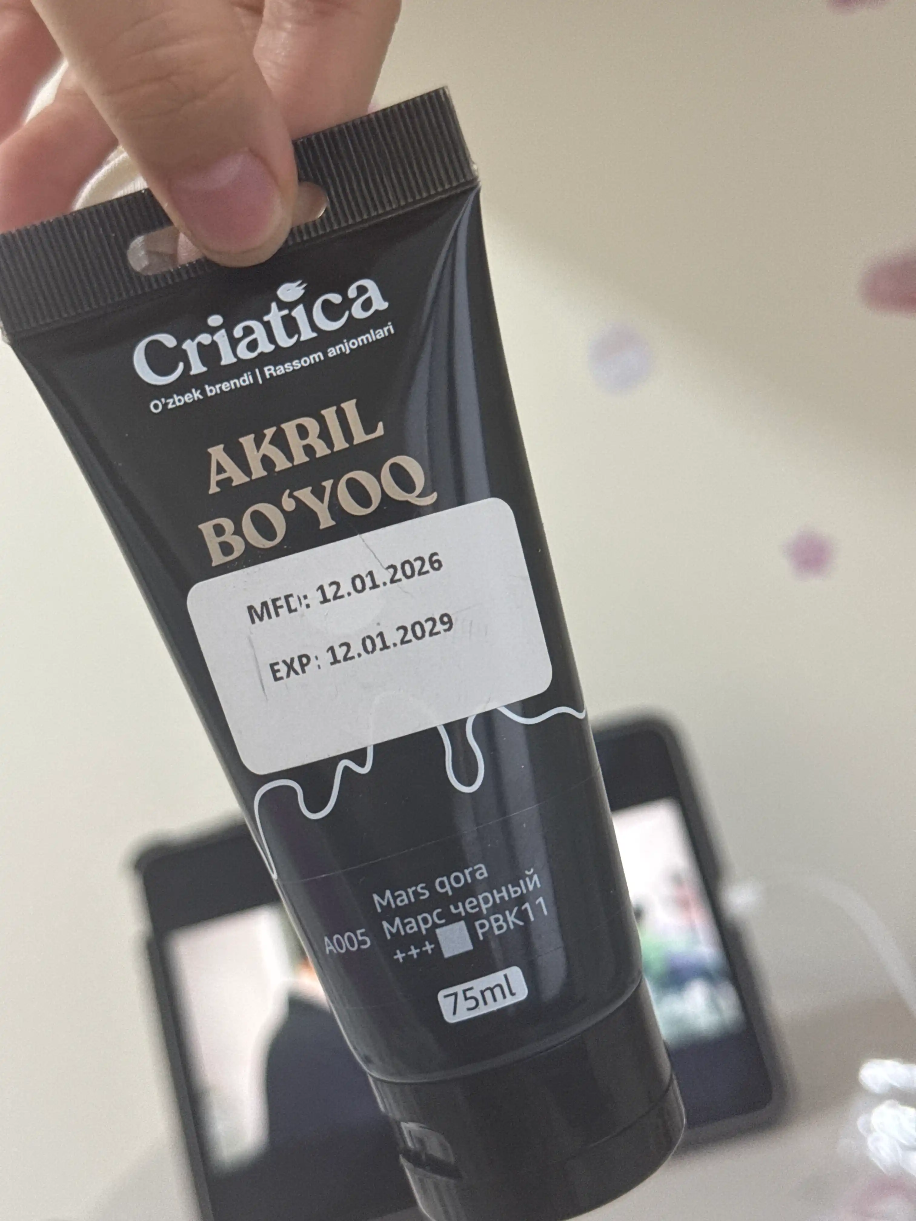 CRIATICA badiiy akril bo'yog'i, professional, 75 ml tuba