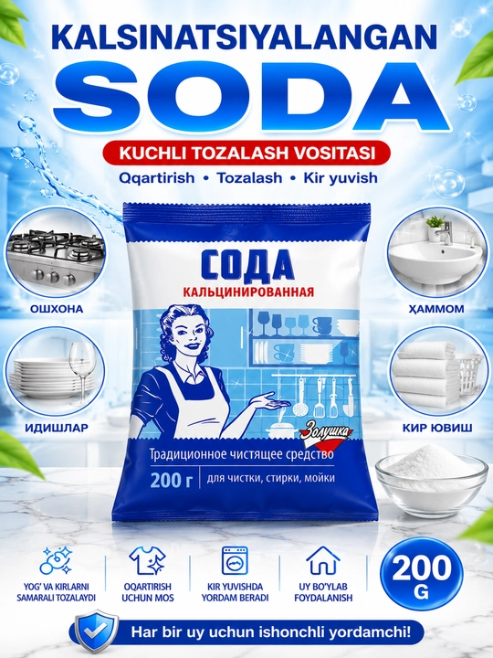 Kalsinatsiyalangan soda 400 g – Universal tozalash vositasi - 
