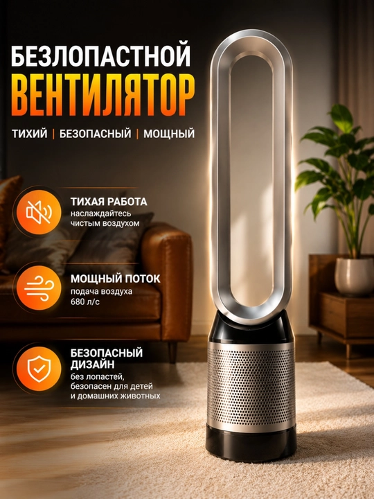 JF-008 ventilyatorli parraksiz havo tozalagich, 360° HEPA filtri, havoni tozalash