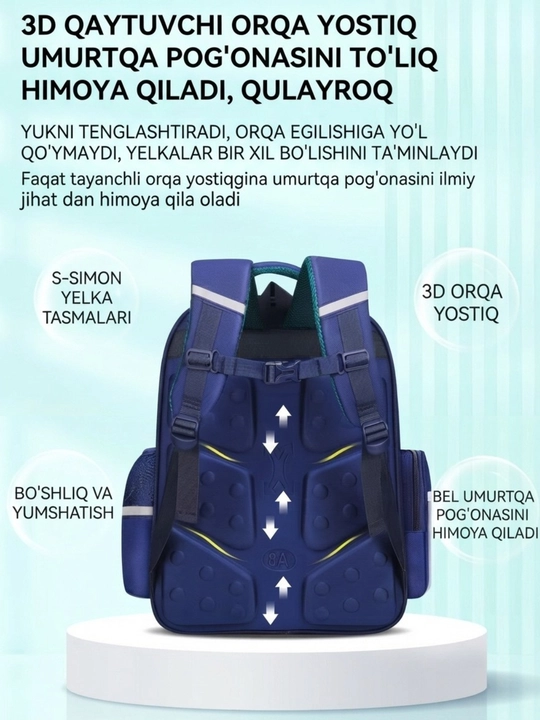 Maktab uchun ortopedik ryukzak, o'smir yoshdagi bolalar uchun maktab sumkalar