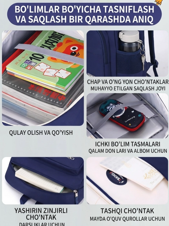 Maktab uchun ortopedik ryukzak, o'smir yoshdagi bolalar uchun maktab sumkalar