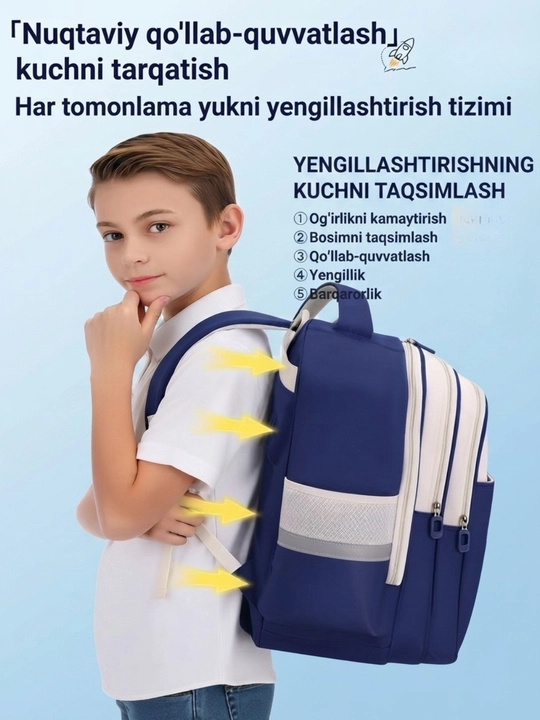 Maktab uchun ortopedik ryukzak, o'smir yoshdagi bolalar uchun maktab sumkalar