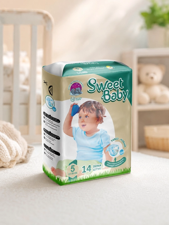 Подгузники "Sweet Baby", для детей, размеры 1-6, подгузники