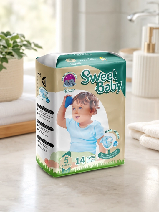 Подгузники "Sweet Baby", для детей, размеры 1-6, подгузники