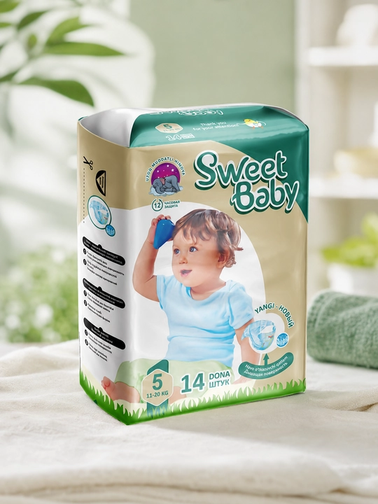 Подгузники "Sweet Baby", для детей, размеры 1-6, подгузники