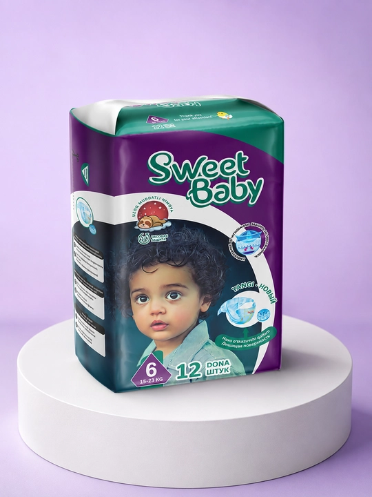 Подгузники "Sweet Baby", для детей, размеры 1-6, подгузники