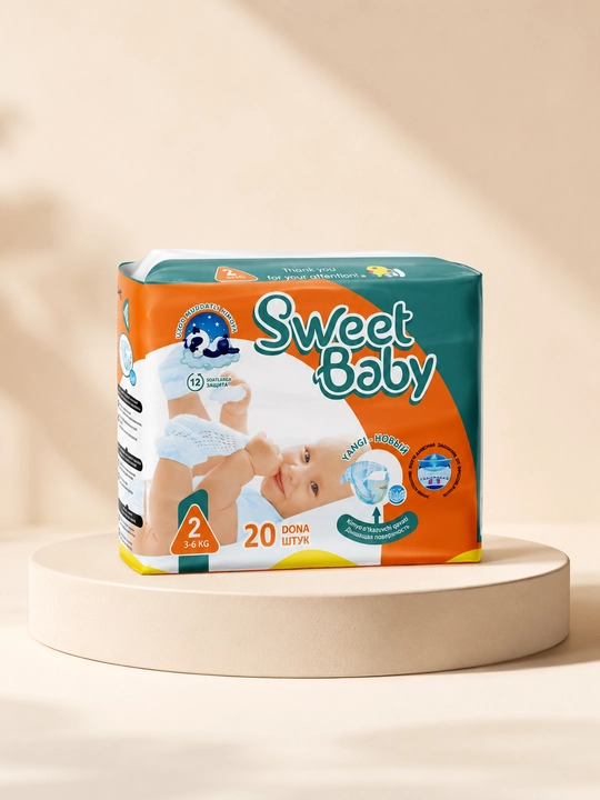 Подгузники "Sweet Baby", для детей, размеры 1-6, подгузники