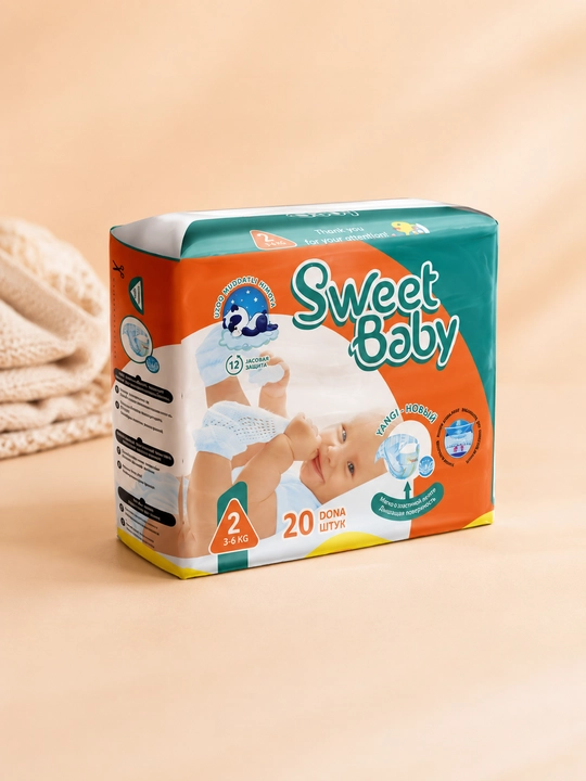 Подгузники "Sweet Baby", для детей, размеры 1-6, подгузники