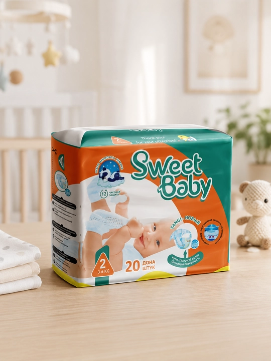 Подгузники "Sweet Baby", для детей, размеры 1-6, подгузники