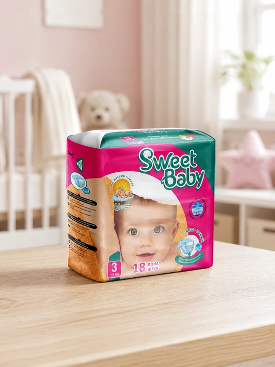 Подгузники "Sweet Baby", для детей, размеры 1-6, подгузники