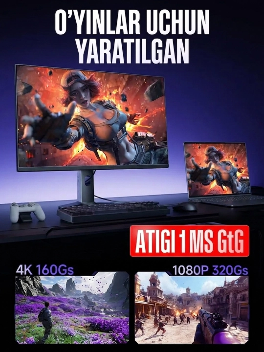 Redmi G27Q 2K 320Hz Fast IPS kompyuter o'yinlar uchun monitor o'yinbop