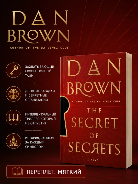 Книга The Secret of Secrets Dan Brown на английском языке, мягкий переплет - 