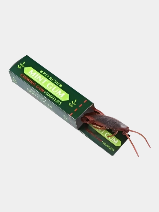 Игрушка таракан внутри коробки жевательной резины, антистрессовая игрушка для пранков