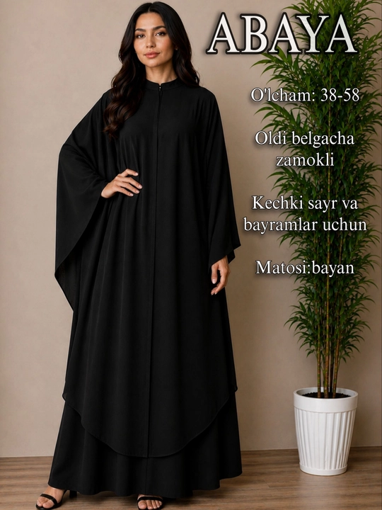Ayollar uchun abaya keng fason ko'ylak hijobli ko'ylaklar oversize ko'ylak zamonaviy - 