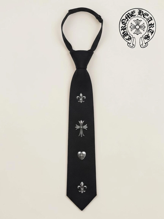 Uniseks galstuk Chrome Hearts uslubida Y2K qora estetik sovg'a bollar va qizlar uchun - 