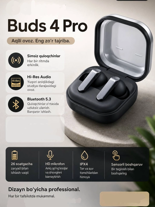 Buds4 Pro — беспроводные наушники с ANC и Bluetooth 5.3 - 