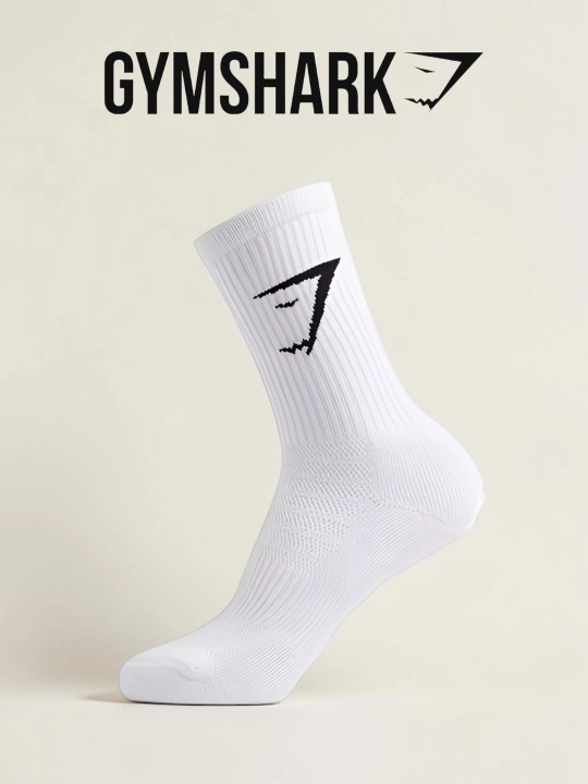 Носки в стиле GYMshark спортивные для парней девушек gym shark фитнес подарок белые черные