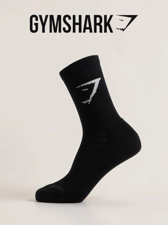 Носки в стиле GYMshark спортивные для парней девушек gym shark фитнес подарок белые черные