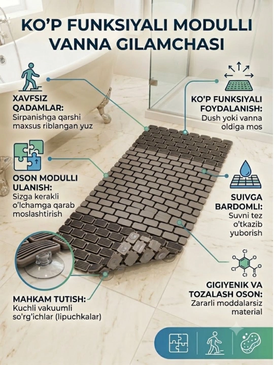 Коврики для ванной комнаты и туалета, антискользящие, 2 в 1, комплект
