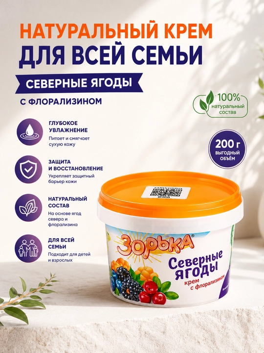 Крем ZORKA, с флорализином 10%, для сухой и потрескавшейся кожи, крем для вымени, 200 мл