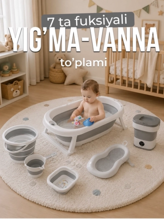 Bolalar uchun 7 ta 1 da qatlanuvchi vannacha to‘plami