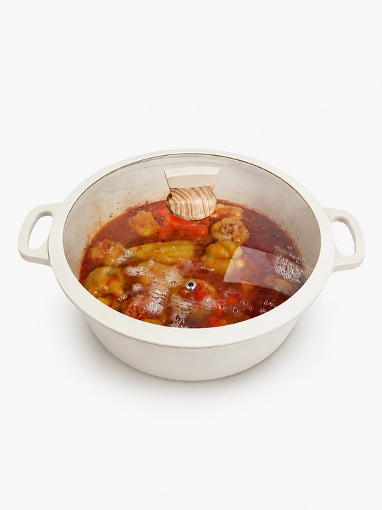 UAKEEN большой казан с крышкой для плова, супа и тушёных блюд, удобный для семейной кухни