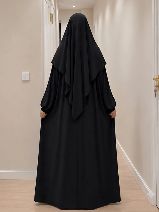 Abaya, ximar, hijobli ko'ylak + himar, umra ziyorati uchun, o'lcham oversayz 42-52